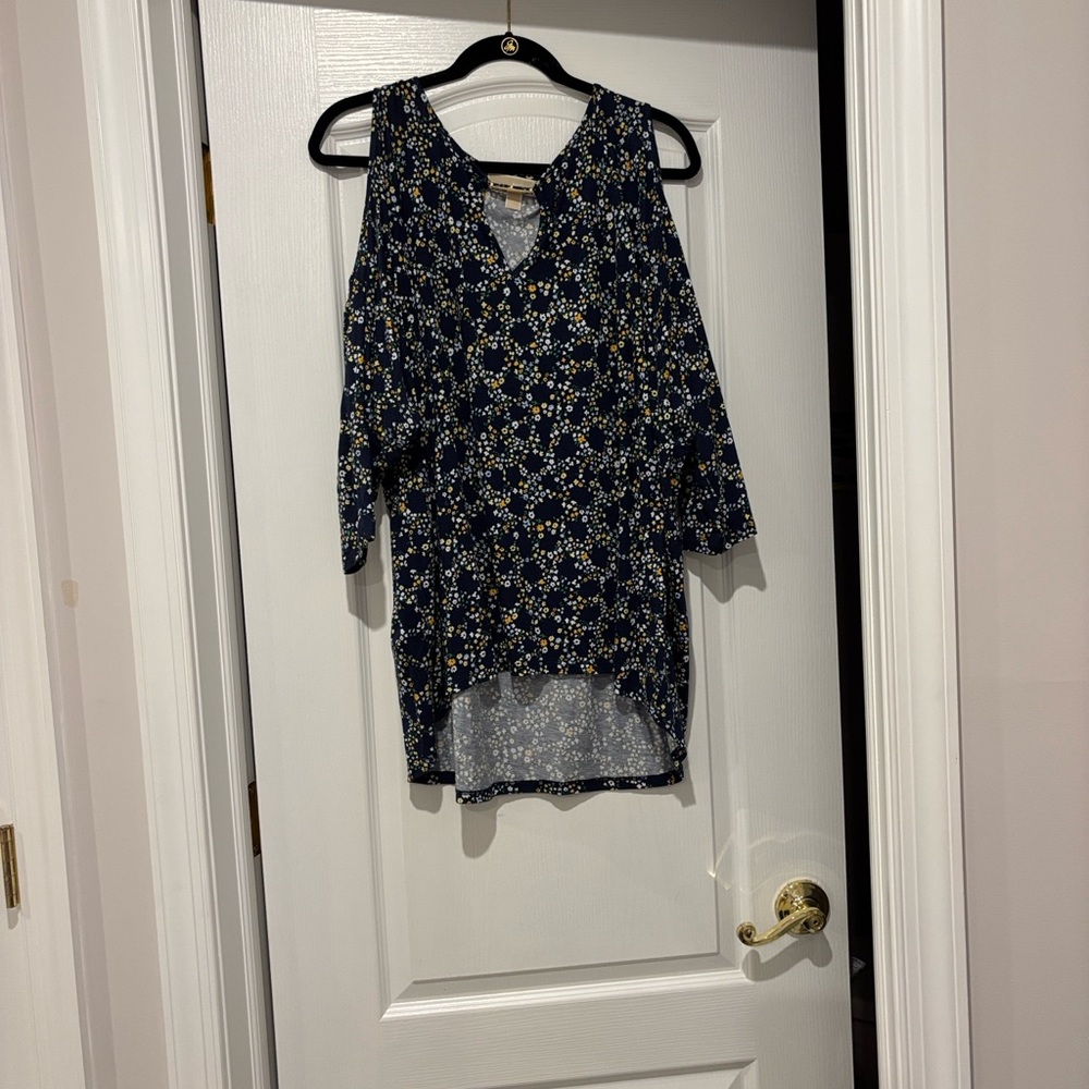 Michael Kors Navy Floral Blouse